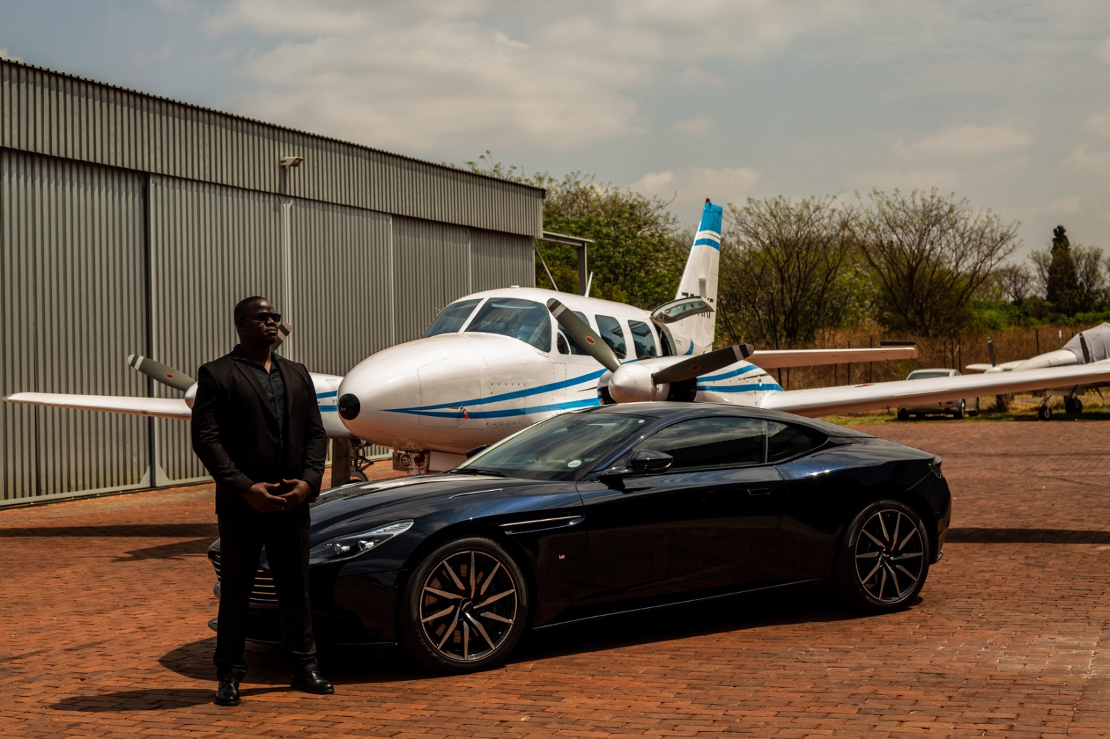 BI Protection CPO with Aston Martin DB11 at private airstrip